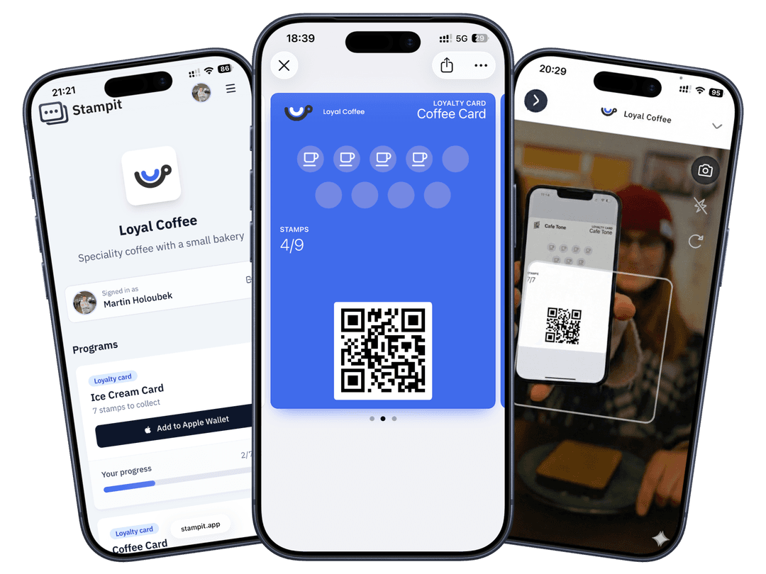Stampit QR code loyalty cards in Apple and Google Wallet